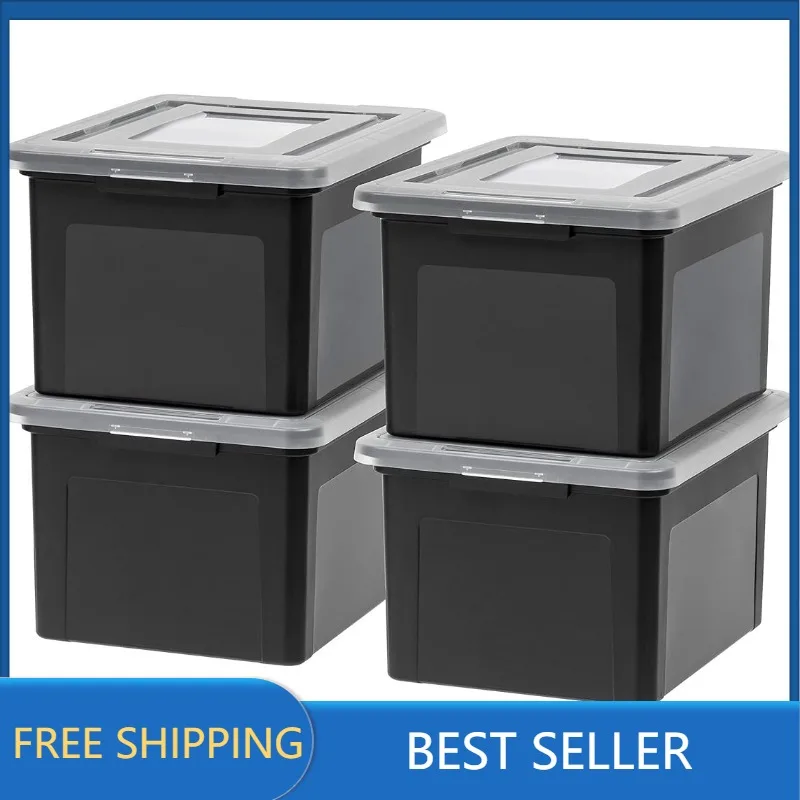 

IRIS USA Letter & Legal Size Plastic Storage Bin Tote Organizing File Box with Durable and Secure Latching Lid, Stackable