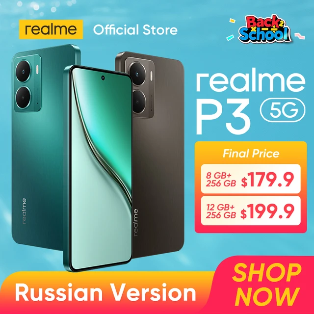 Version globale realme P3 5G Smartphone Snapdragon 6 Gen 4 Écran AMOLED Esports 120Hz Caméra AI 50MP Batterie 5260mAh 45W Charge IP69 Résistance à l'eau 1