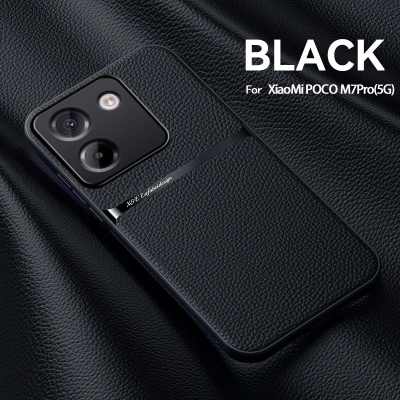 Luxury Matte Leather Magnetic Phone Case - Shockproof with Lens Protection