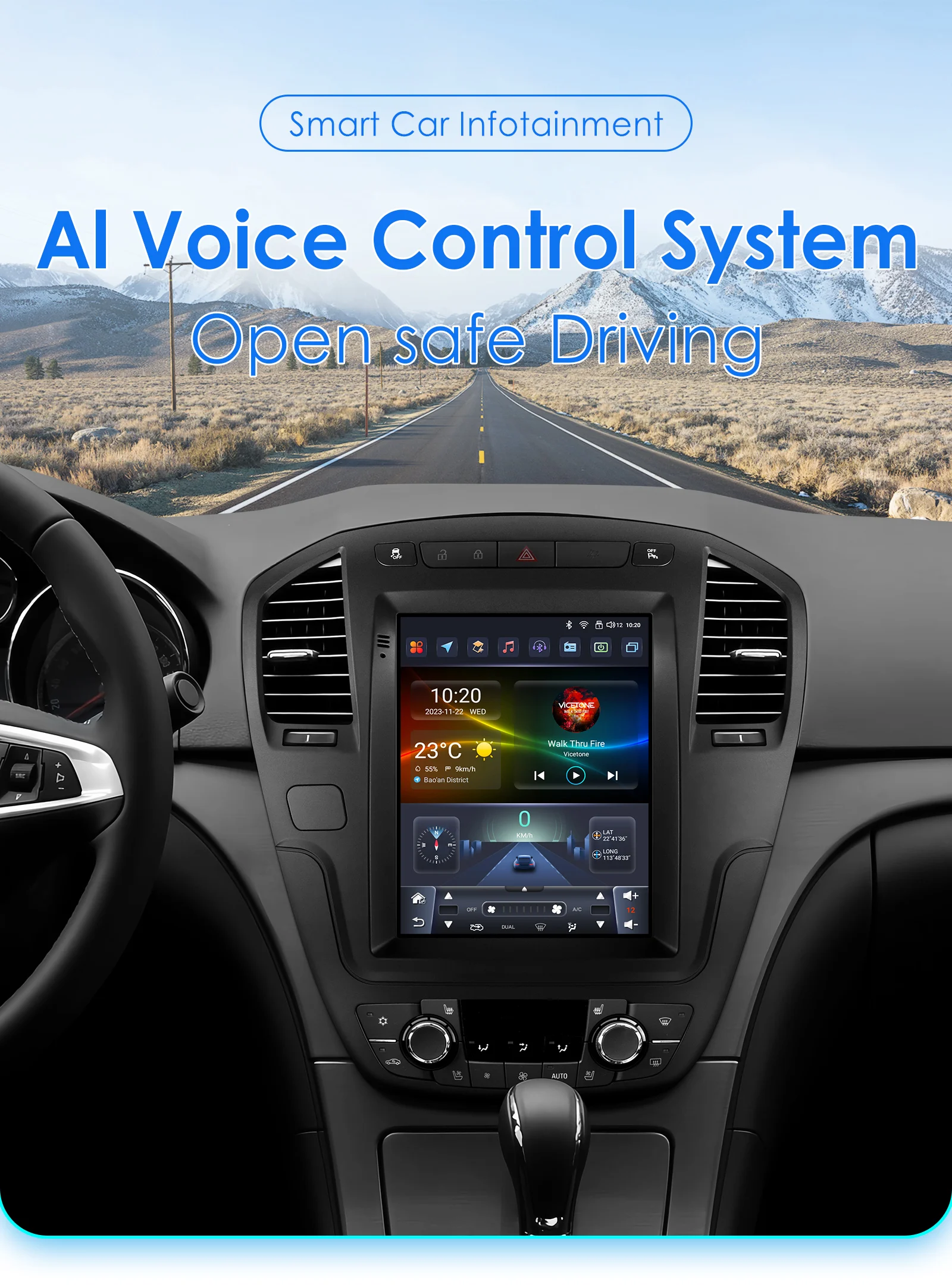 9,7 Zoll 2 DIN Android 13 Auto-Multimedia-Stereo für Opel Insignia Buick Regal 2009–2013 Autoradio Vertikaler Bildschirm Carplay 7862 – Detail 2