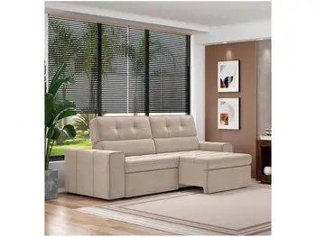 Sofá Retrátil Reclinável 3 Lugares Veludo Joly Barsa Gralha Azul