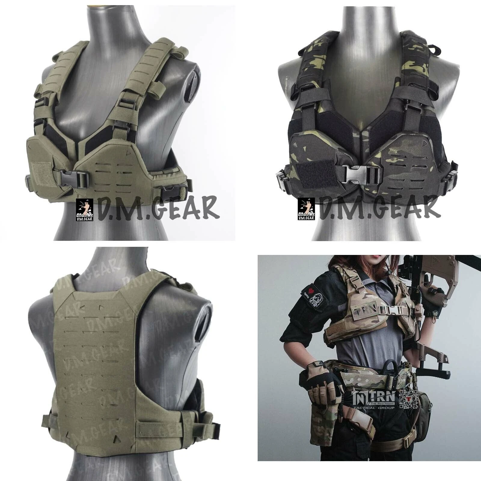 Men Women Airsoft Tactical Molle Vest Bikini Chest Rig Quick Release