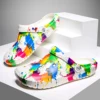 Garden Clogs Slip On Lightweight Two-way Wear Garden Clogs, Comfortable Women's Tie-dye Pattern Clogs, Non-slip  Beach Slides 6