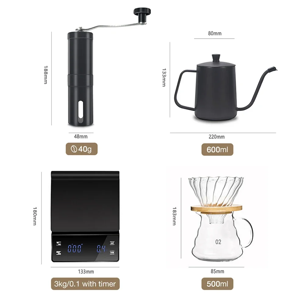SOTECH Pour Over Coffee Set – Glass Server, Dripper & Kettle For Home Brewing & Outdoor Use