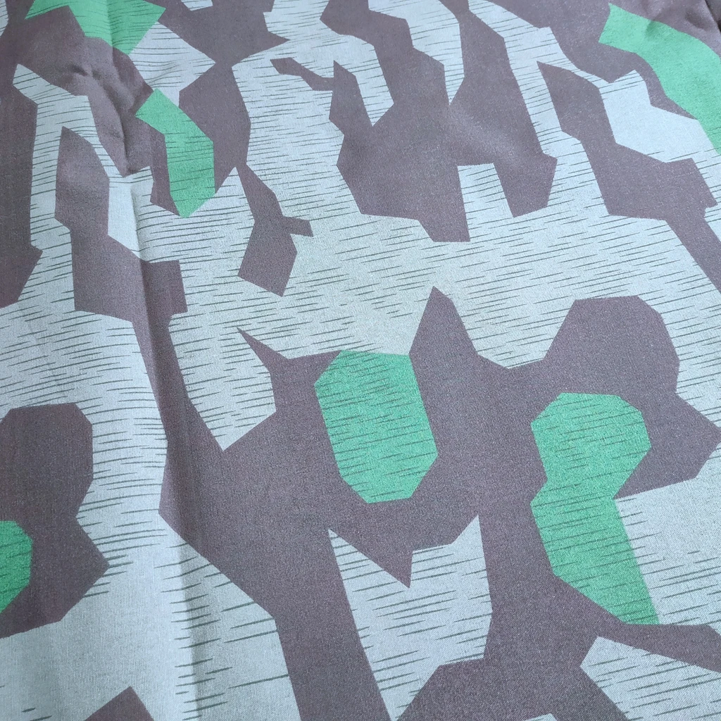 WW2 GERMAN ARMY SPLINTER CAMO REVERSIBLE CAMOUFLAGE FABRIC COTTON 150CM X 100CM UNIFORM REPAIR