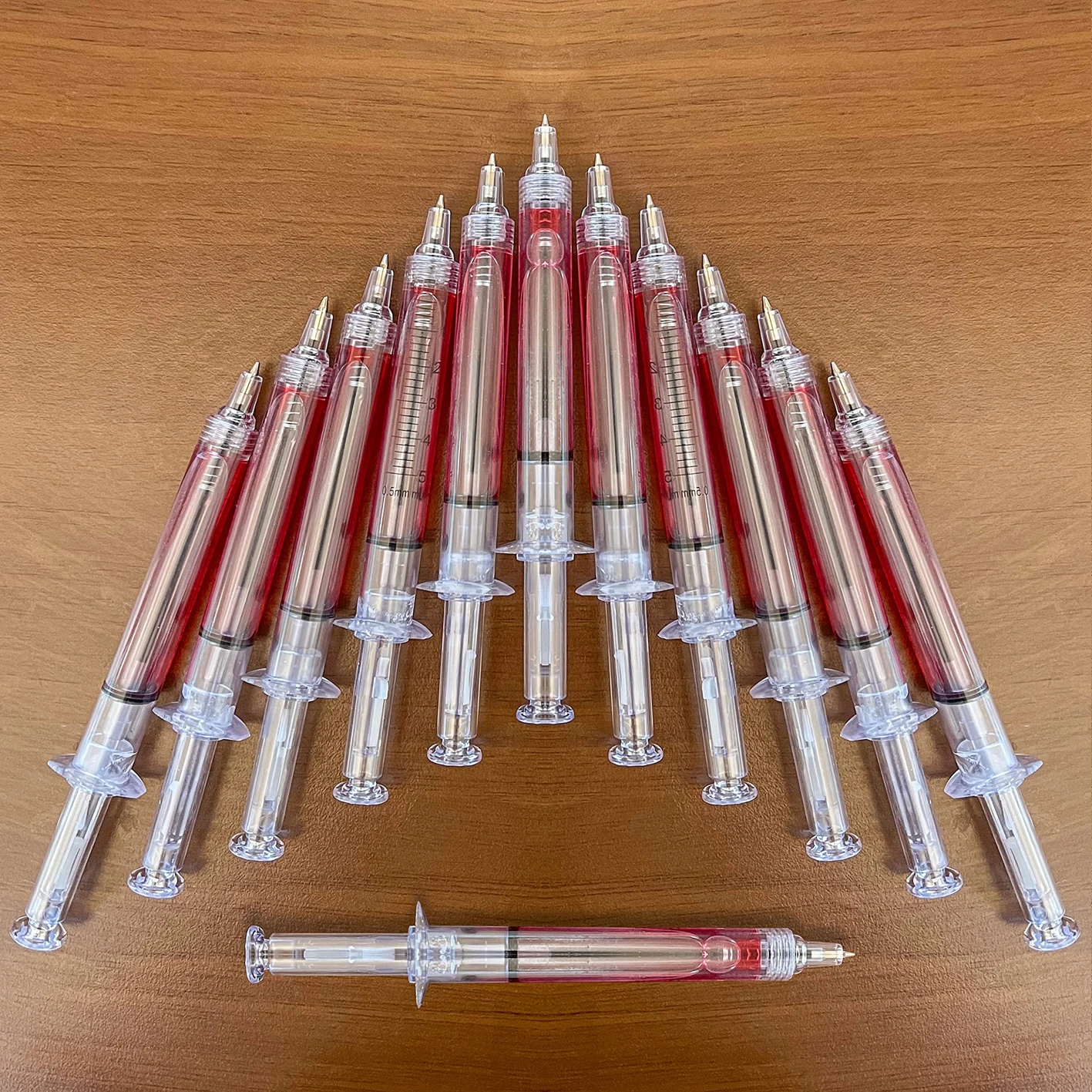 12PCS Rot Injektion Typ Kugelschreiber Arzt Krankenschwester Geschenk Flüssigkeit Stift Farbe Spritze Stifte – Detail 6