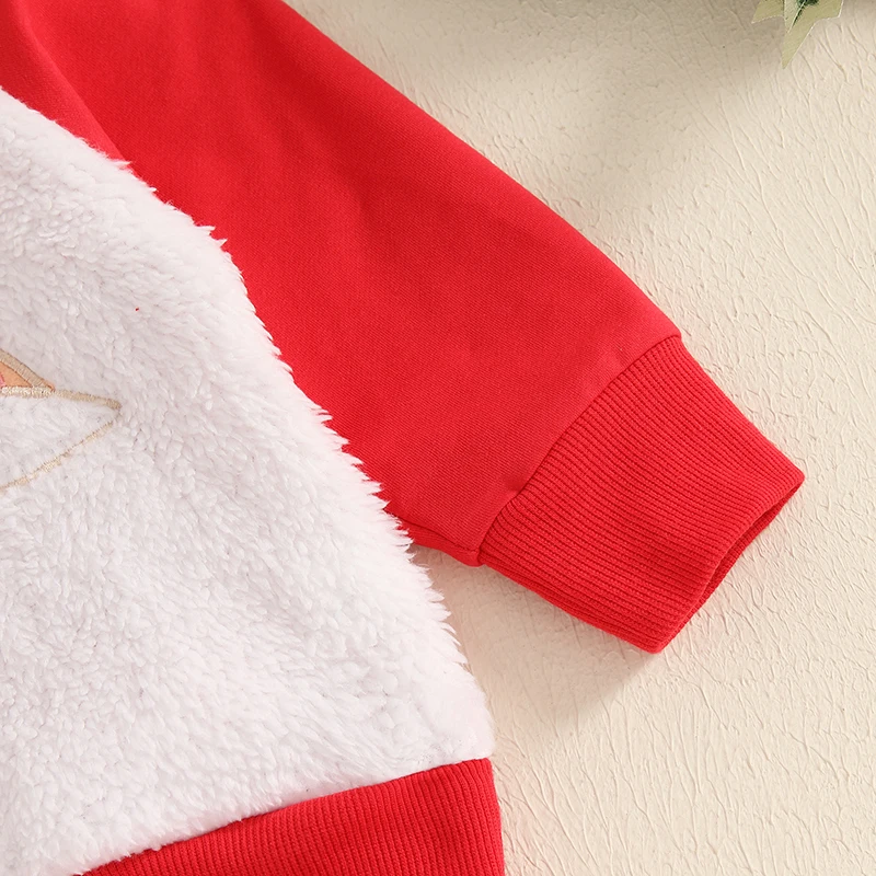 Description Picture 6 of itemBaby 2Pcs Christmas Outfits Long Sleeve Santa Embroidery Hoodie and Pants Set Toddler Clothes