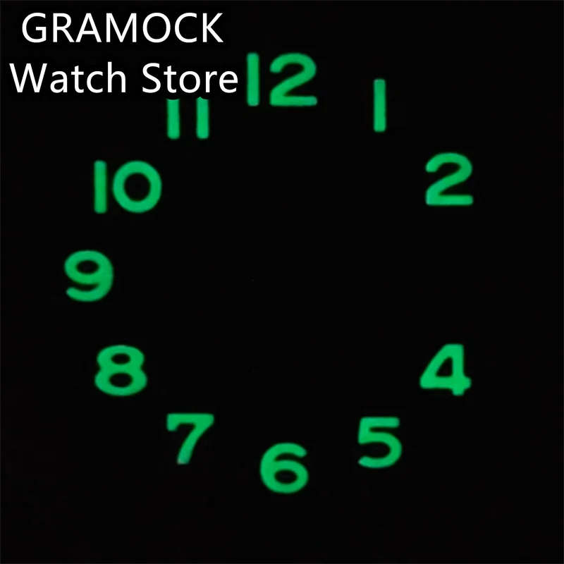 GRAMOCK 29mm Black and Green Luminous Watch Dial