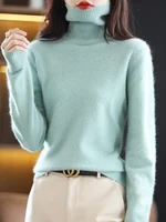 LHZSYY Winter Women Sweater Solid 100%Mink Cashmere Turtleneck Knitted Pullovers Slim Soft Warm Female Long Sleeve 23  Color - Image 4