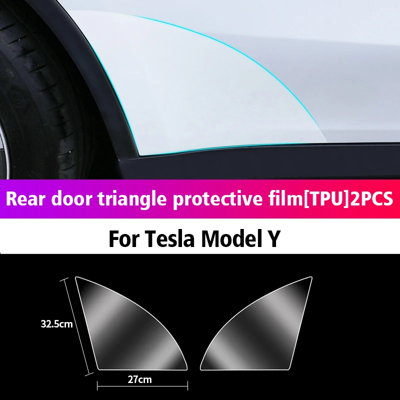 

Front Rear Door Triangle Protective Film For Tesla Model 3 Model Y Car TPU Transparent Trim Sticker Decoration Refit Accessories