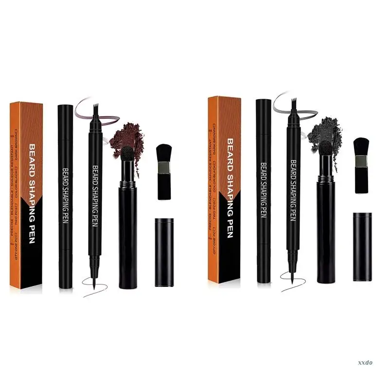 

3pcs Beard Pencil Filler for Men 4 Tip Beard Filler Pen Brush Kit Waterproof and Longlasting Creates Natural Looking Beard