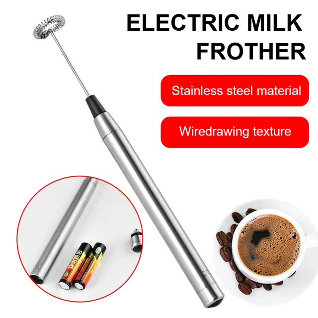 Handheld Milk Frother, Mini Milk Foamer, Battery Operated (Not included)  Stainless Steel Drink Mixer for Coffee, Cappuccino. - AliExpress