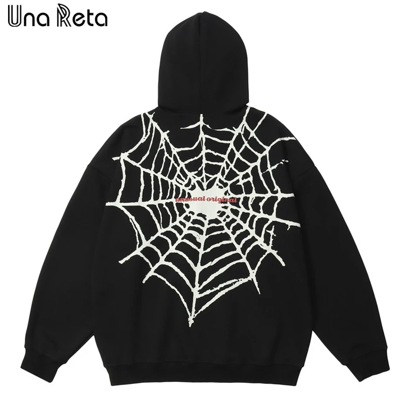 

Una Reta Vintage Unisex Hoodie Autumn Winter Harajuku Zipper Cardigan With Hooded Hip Hop Print Oversized Hoodies For Men