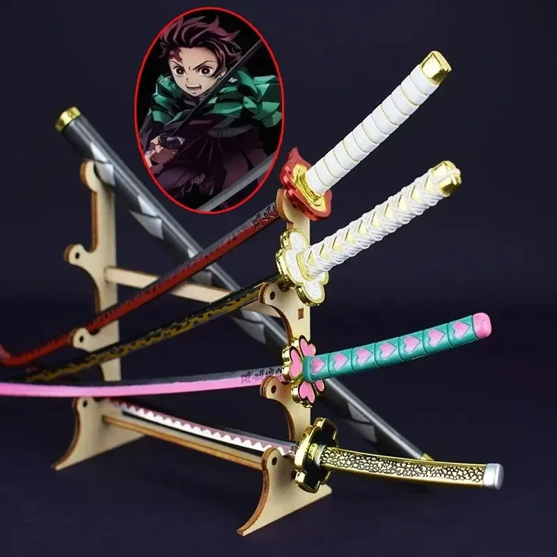 Demon Slayer 25cm Metal Katana Swords Toy Tanjirou Anime -Ghost Killer Cosplay Prop Weapon Cosplay Props Collection Home Decor 1