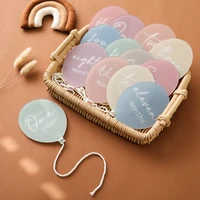 13Pcs Baby Acrylic Balloon Milestone Cards Number Monthly Memorial Photography Accessories For 0-12 Months Newborn Birth Gift 2