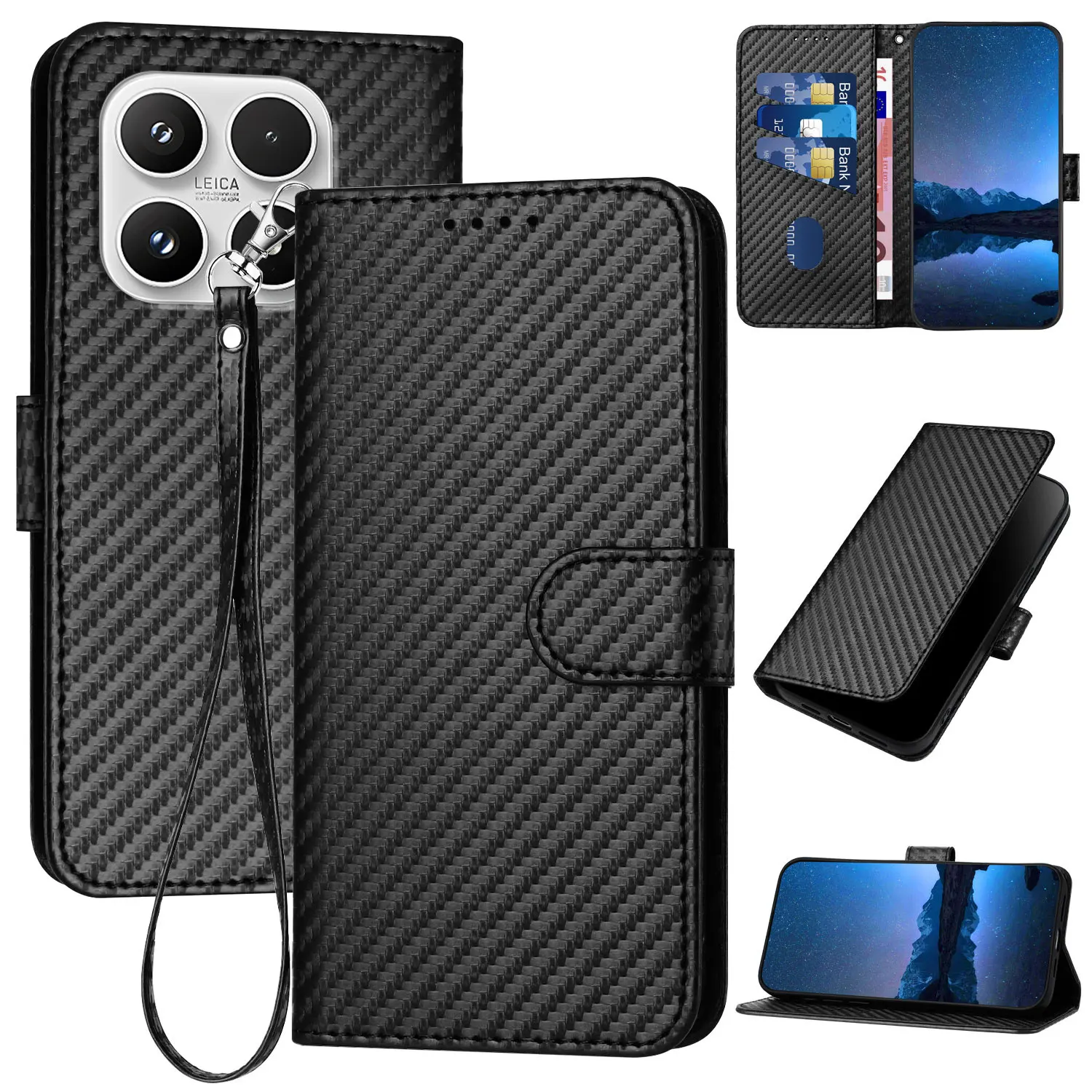 Luxury Leather Flip Wallet Phone Case Cover