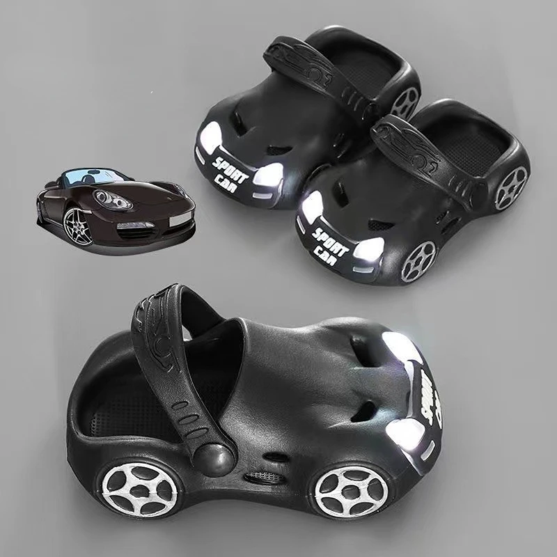 Sandalias Fashion Kid Sandals Summer New Shiny Sandals for Girl Cool Car Boy Slippers Ultra Light Non Slip Kids Shoeサンダル сандали 2