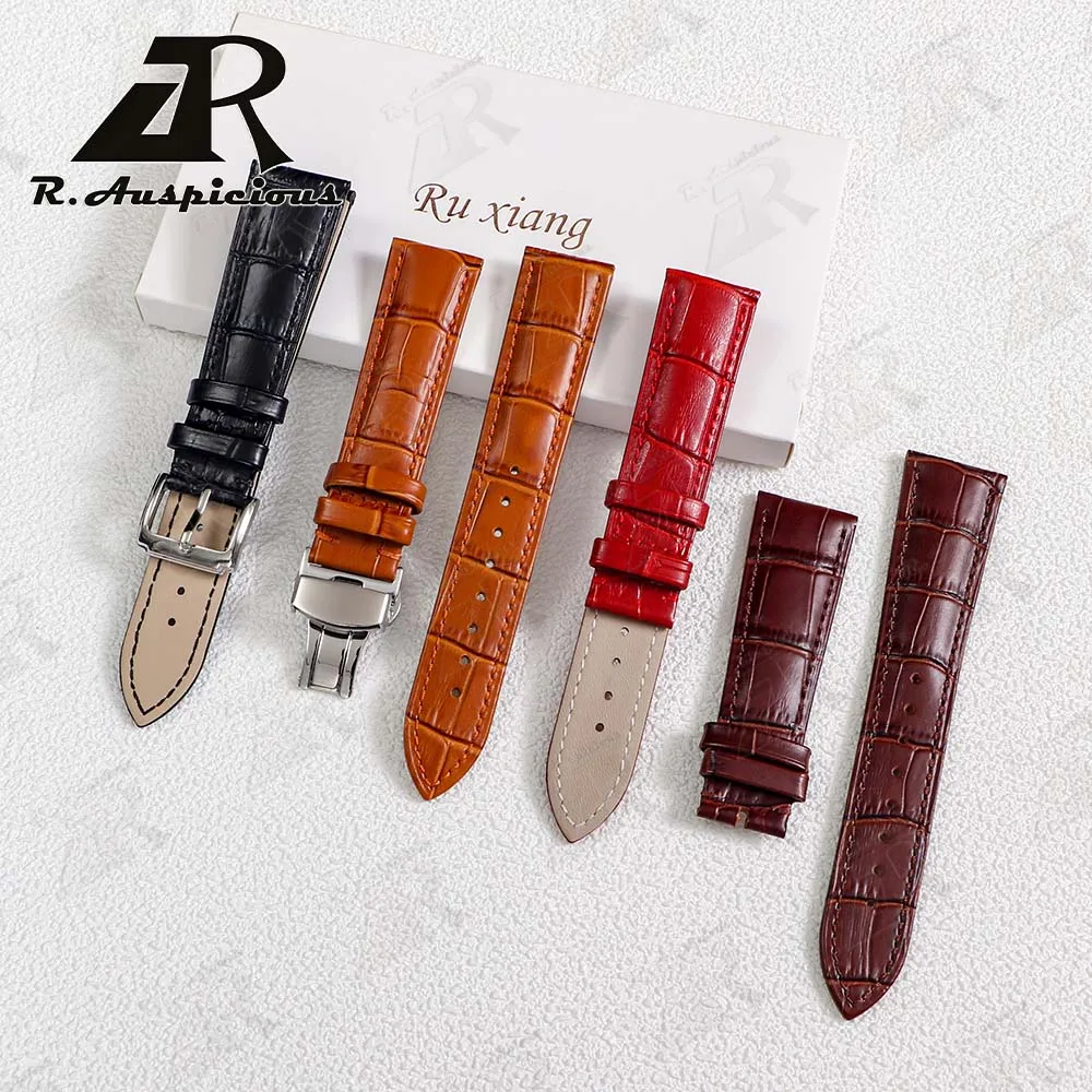 Cinturino In Pelle Di Vacchetta Cinturino In Coccodrillo Fibbia Ad Ardiglione Unisex Per Omega Longines Patek Philip Tag Heuer Montblanc Vacheron Cont