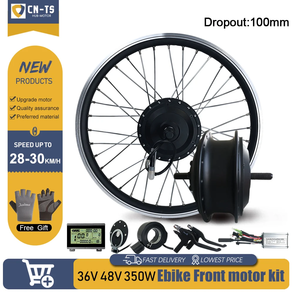 Kit Di Conversione Bici Elettrica 36 V48V 350W Ebike Brushless Mozzo Anteriore Ruota Motore Per Kit Di Conversione Ebike Bicicleta Electrica
