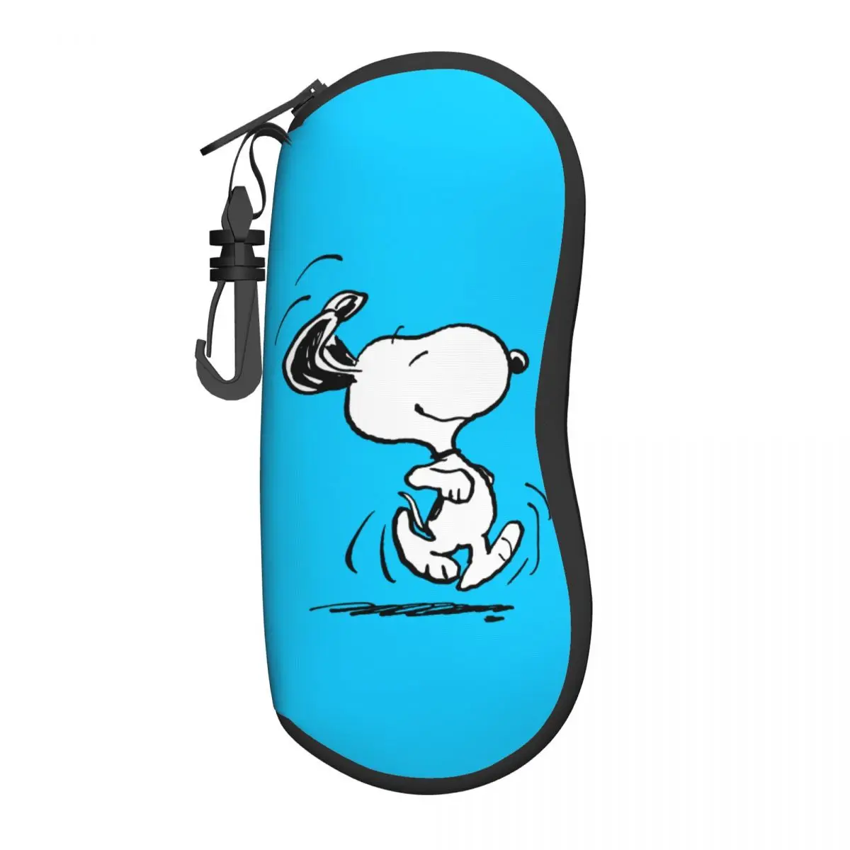 

Snoopy Happy Dance Glasses Case Protective Zipper Cartoon Comic Eyeglasses Box Small Eye Contacts Case