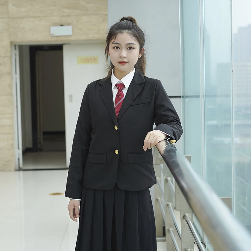 

Asian School Uniform School Blazer Black Suit Japanese Korean School DK Jk Uniform Girl Jackets Coat Students Graduation Clothes