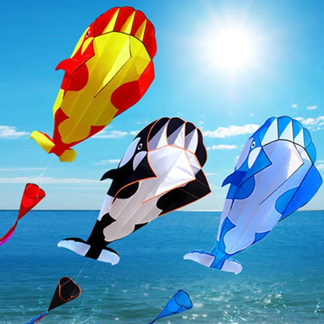 free shipping large soft kite dolphin kite nylon kite line animated kites flying inflatable kite reel outdoor fun toys Parafoil 2