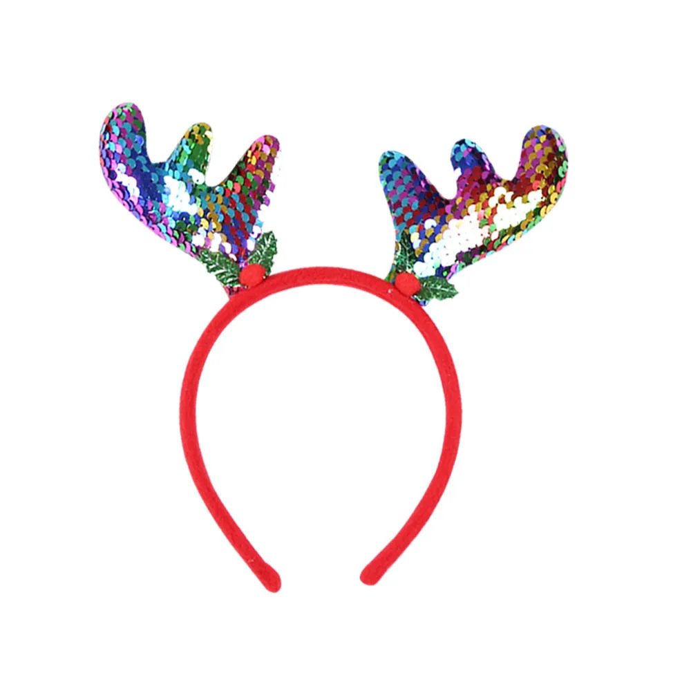 2pcs Hairbands Christmas Trees Cute Hair Accessories Butterfly Bows Sequins Deer Antlers Headband Decorations Party Decorations