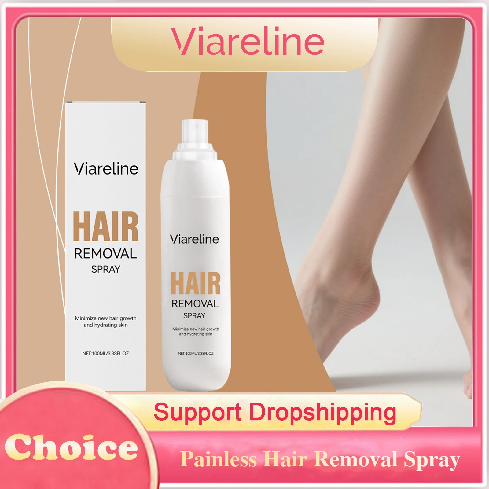 Schmerzfreies Haarentfernungsspray für den ganzen Körper. Hemmt das Haarwachstum, beruhigt Rötungen, glättet die Haut, spendet Feuchtigkeit und entfernt sanfte Haut._voghion.com