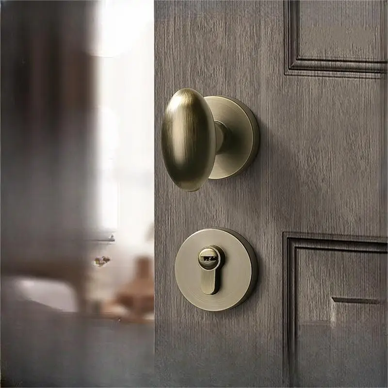 

Round Split Wooden Door Lock Indoor Bedroom Mechanical Room Lock Solid Silent Handle Lock Furniture Hardware Accessories