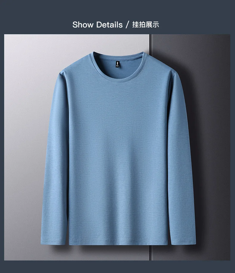 Top Grade Maulbeerseide 5,2% Neue Mode Marke 2023 Designer Luxus Männer t Shirt Einfarbig Langarm Tops Casual herren Kleidung_voghion.com