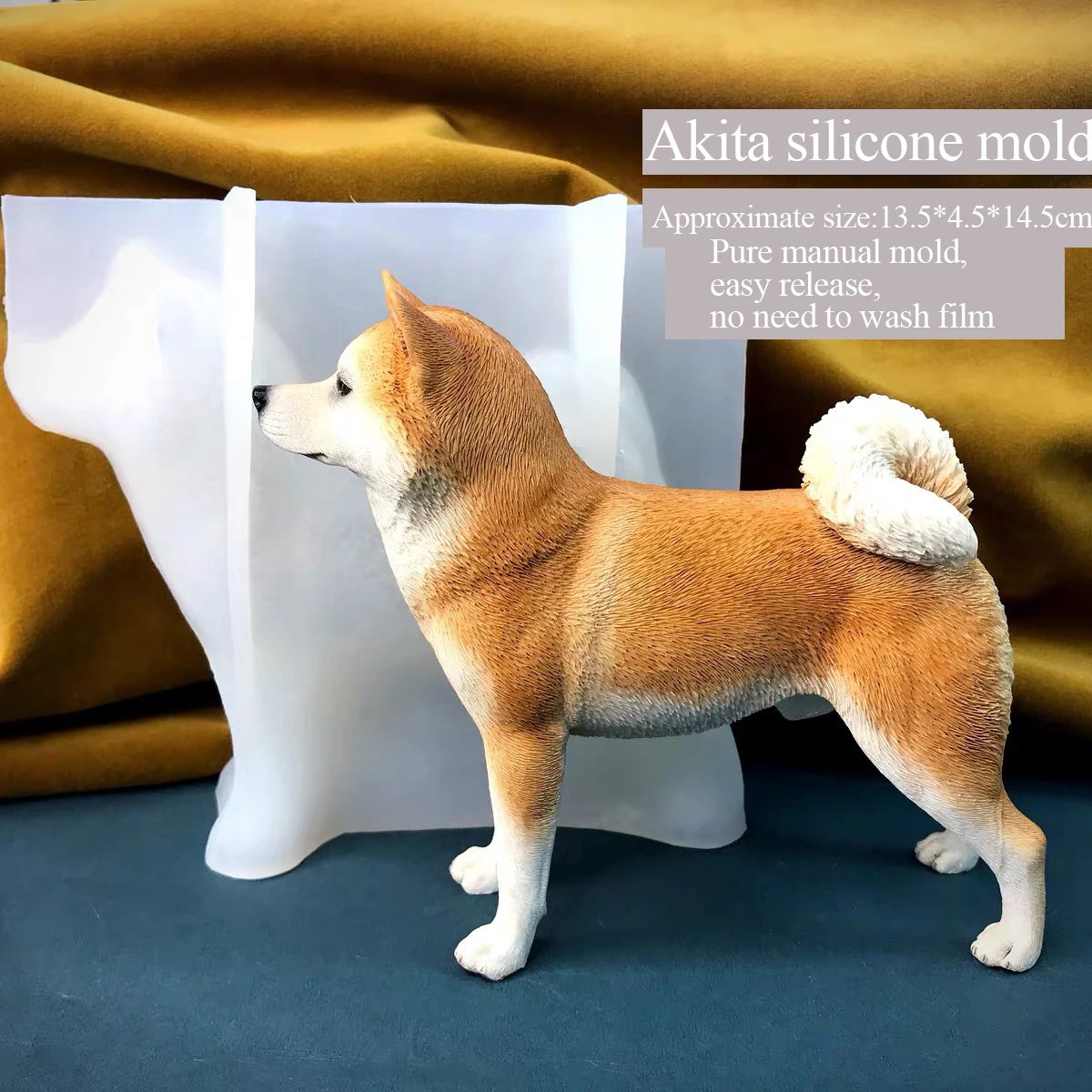 Silikonowa forma Akita Inu, tynk aromaterapeutyczny, ręczna