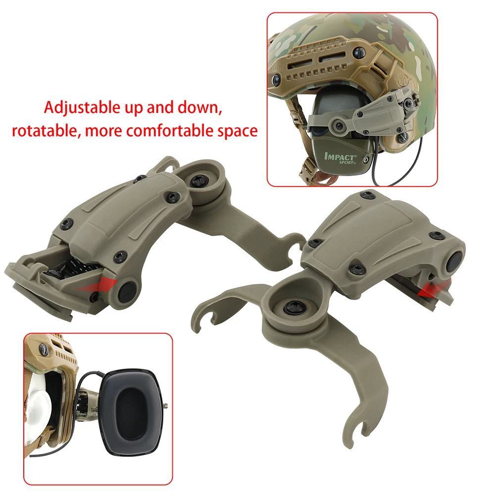 Tactical Helmet M-LOK Rail Adapter for Howard Impact Sports Tactical Headset Electronic Shooting Earmuff Anti-noise Headset