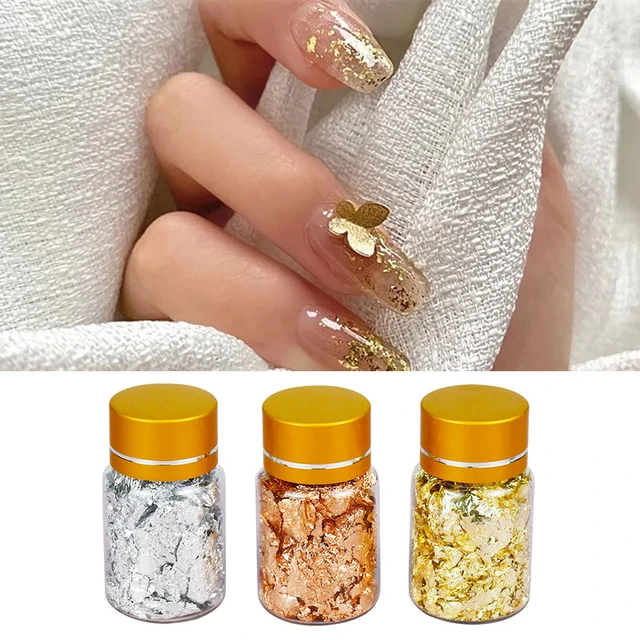 5pcs Imitation Gold Foil Flakes Gold Flakes For Nails, Art Crafts