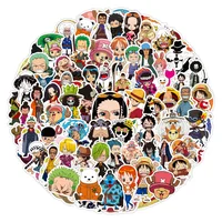 100pcs/Set ONE PIECE Anime Cartoon Stickers Decal For Luggage Notebook Helmet Decal Computer Refrigerator Skateboard Trunk 2