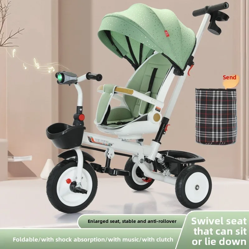 Children's Tricycle Baby Bike Music Bike That Can Sit and Lie Down Baby Bicycle