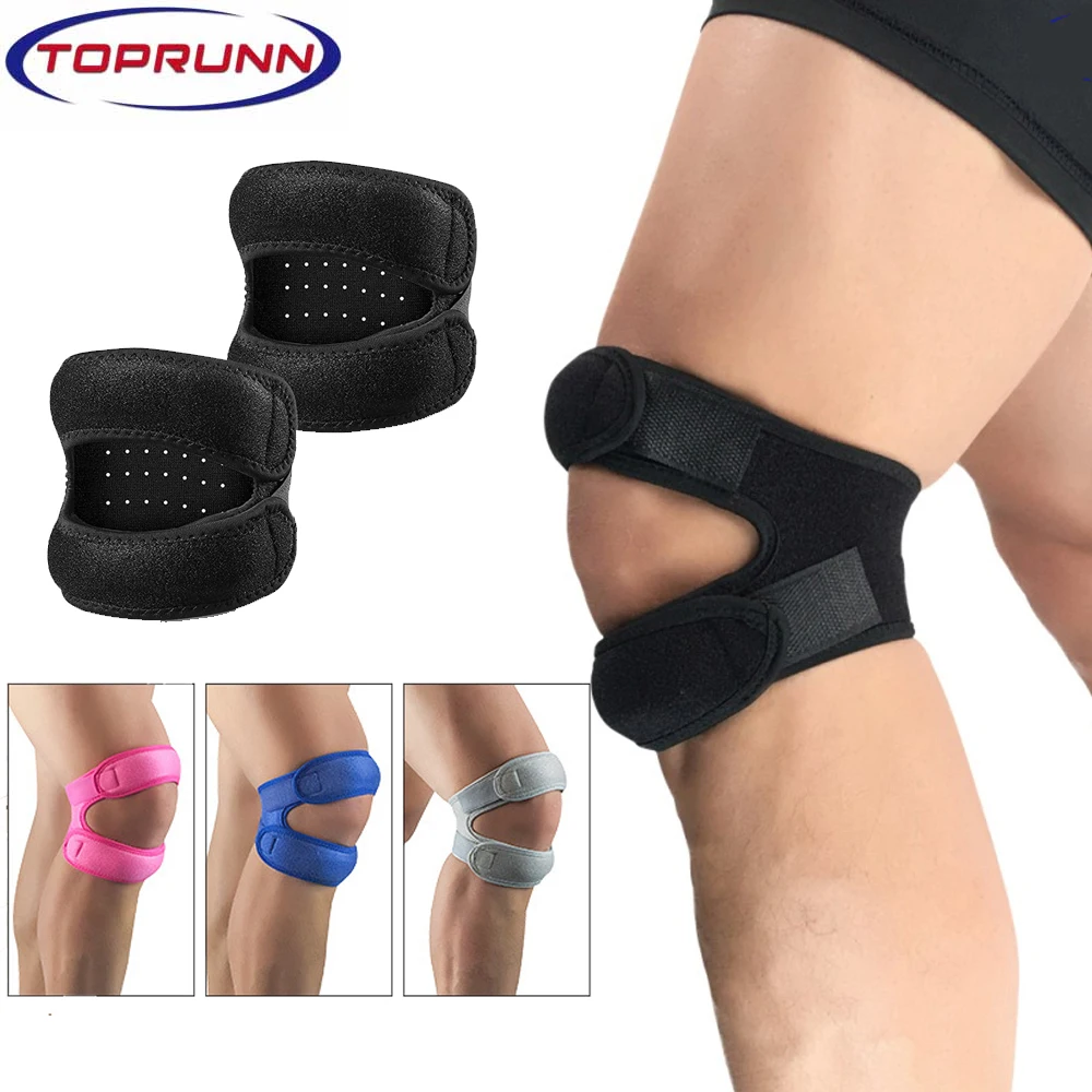 1PC Sports Knee Support Double Patella Belt Elastic Bandage Sport Knee Pads Protector Band Soccer Basketball Open Brace