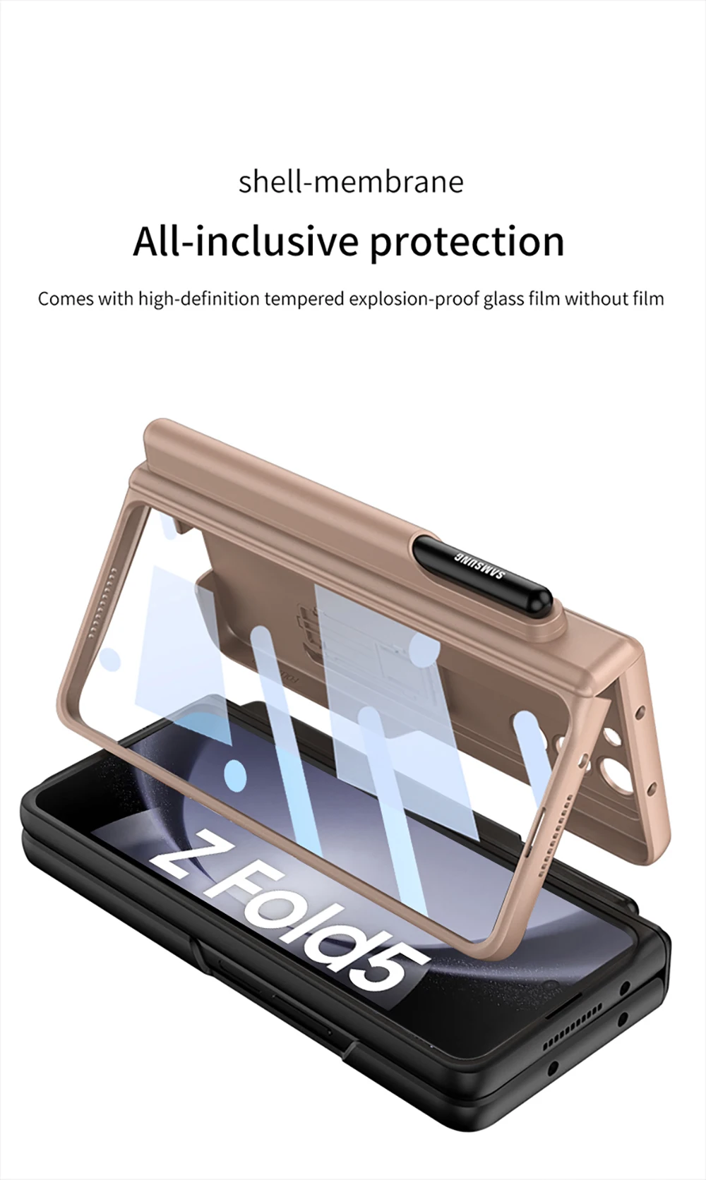 Magnetische Halterung Stift Halter Telefon Fall Für Samsung Galaxy Z Fold 5 5G Fall Kamera Bildschirm Schutz Abdeckung Stoßfest_voghion.com