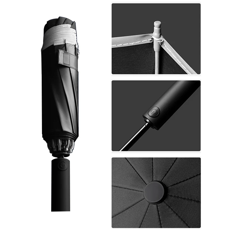 Super Large Folding UV Umbrella Rain Women Windproof Sunny And Rainy Paraguas Male Double Whole Family Umbrellas Reverse