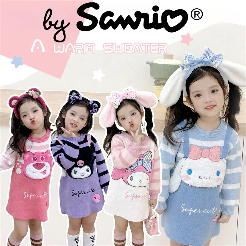 

Autumn Sanrio My Melody Kuromi Baby Fall Clothes 2023 Sweater Dress Mother Kids Baby Clothing Anime Cute Items Kawaii Childrens