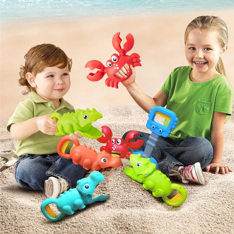 Baby Beach Toy Outdoor Summer Digging Sand Dinosaur Lobster Claw Grabber Set Winter Snow Toy Snowball Maker Tool Kit Kid Gift 3