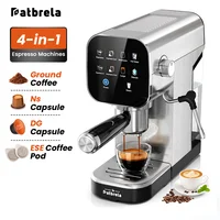 Machine à café expresso semi-automatique Patbrela 20 bars, système d'eau double, machine à café froid véritable avec porte-filtre 4-en-1, machine à expresso professionnelle 1
