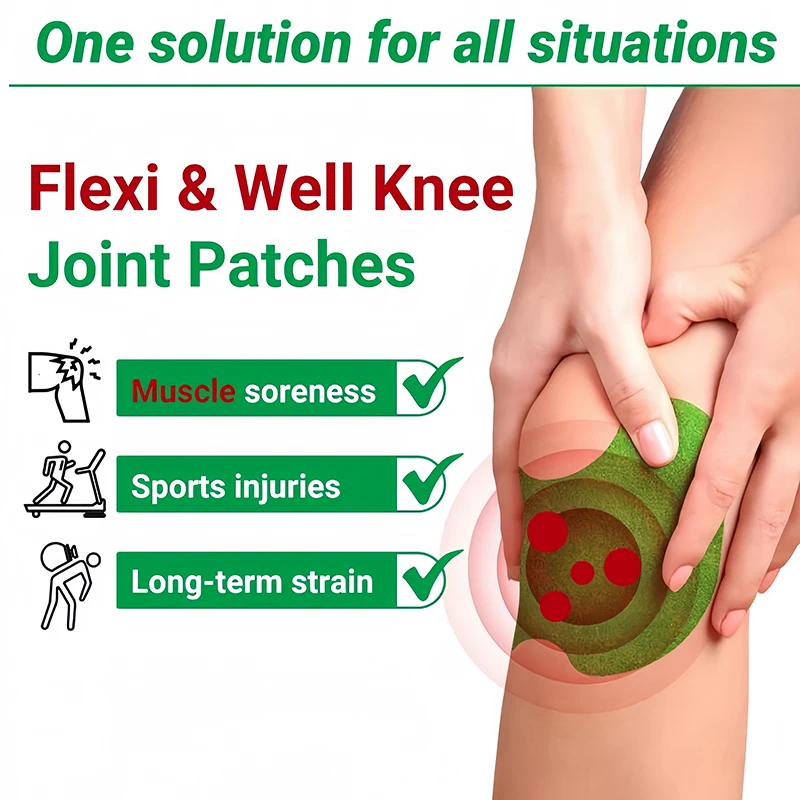 24Pcs Knee Patches Wormwood Pain Relief Patch Long-lasting Warm Joint Soreness Soothing Patch for Arthritis Sports Injuries