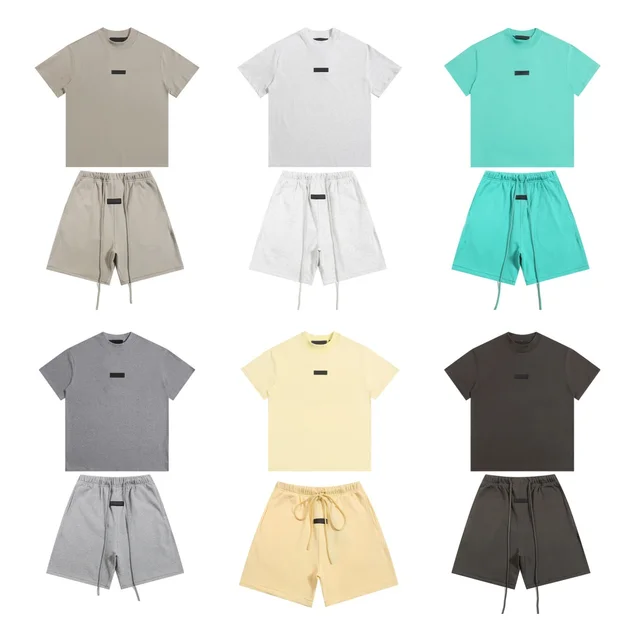 Ensemble T-shirt et short tendance pour homme et femme, collection The Garden, nouvelle coloration, t-shirts unis, shorts à cordon, ensembles d'été 1