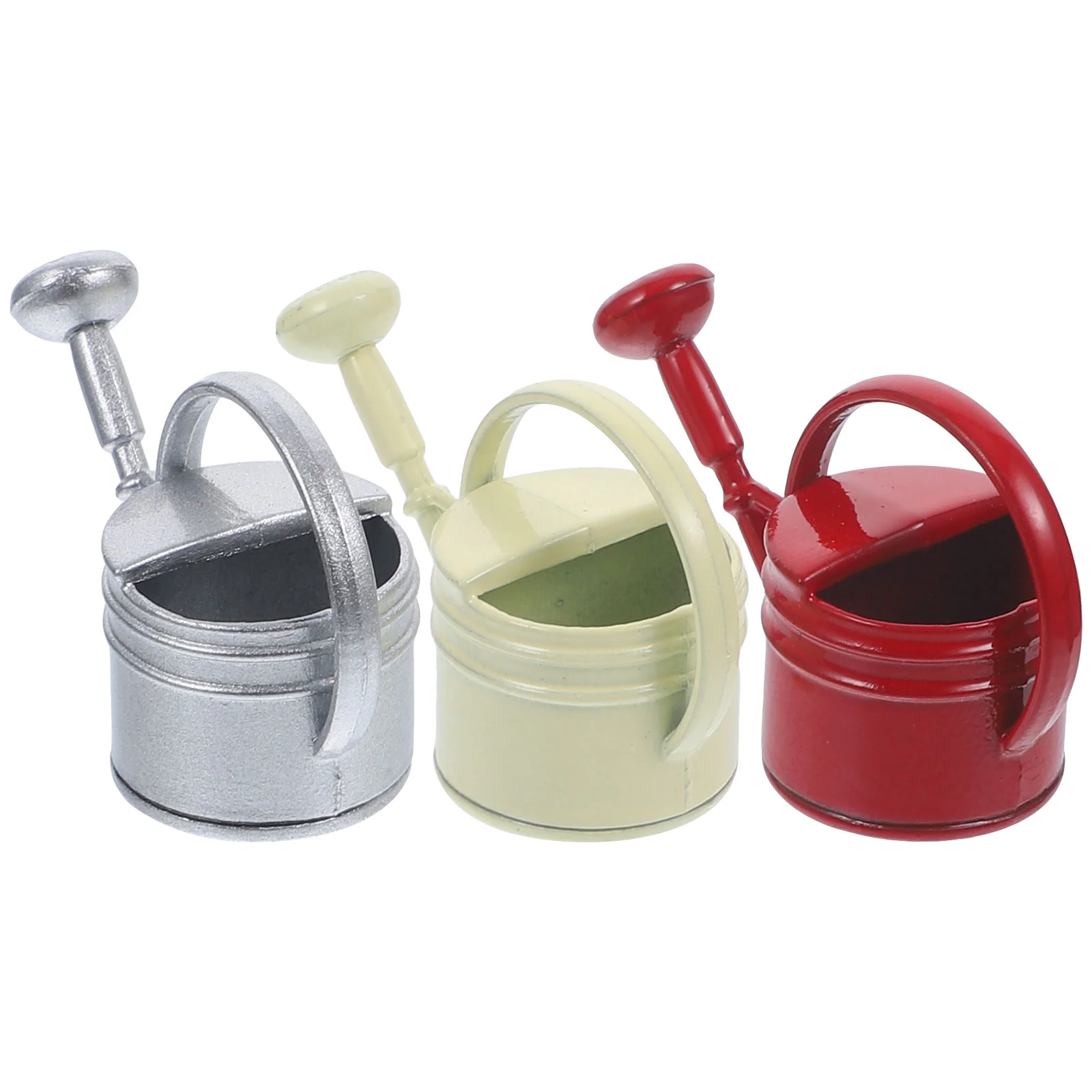 

3 Pcs House Watering Can Accessory Mini Gardening Tool Model Scenes Decor Alloy Cans Kettles