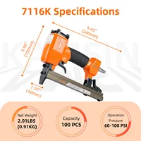 KAMSIN DIY Furniture Construction Stapler 7116K 22Gauge Pneumatic Upholstery Stapler Gun 2