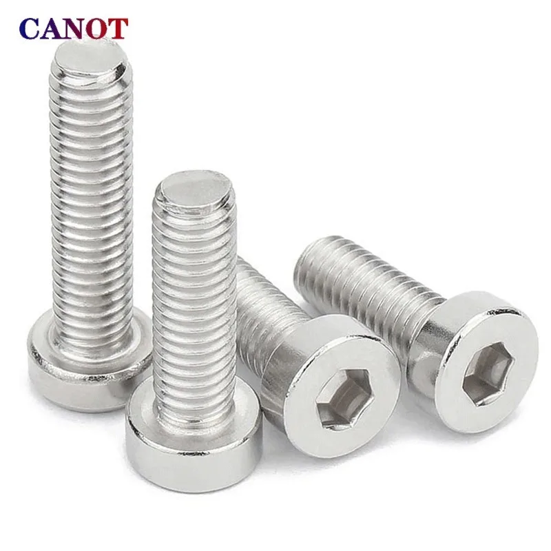 3-50pcs M2-M10 304 A2-70 stainless steel DIN7984 Hex Socket Thin Low Short Profile Head Allen Cap Screw hex socket screw