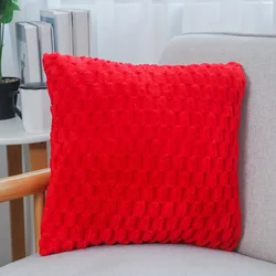 Luxurious Double - Sided Faux Fur Pillow Covers - Set of 2, Soft & Fluffy, Machine Washable, Perfect for Living Room and Bedroom Decor (Red)
