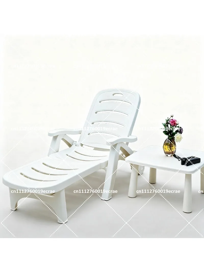 Sedia a Sdraio Pieghevole da Spiaggia con Schienale Regolabile, Reclinabile Portatile per Relax a Bordo Piscina, Giardino e Esterni