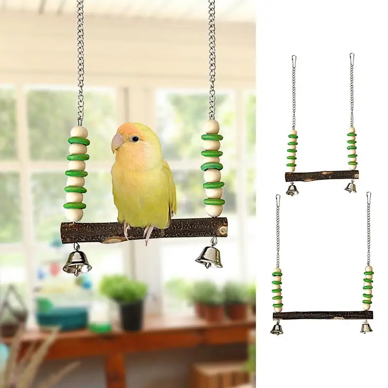 

Wooden Parrot Stand Swing Toy Bird Cage Wooden Durable Perching Parrot Toy Stand Parakeet Cockatiel Bird Parrot Swing Supplies