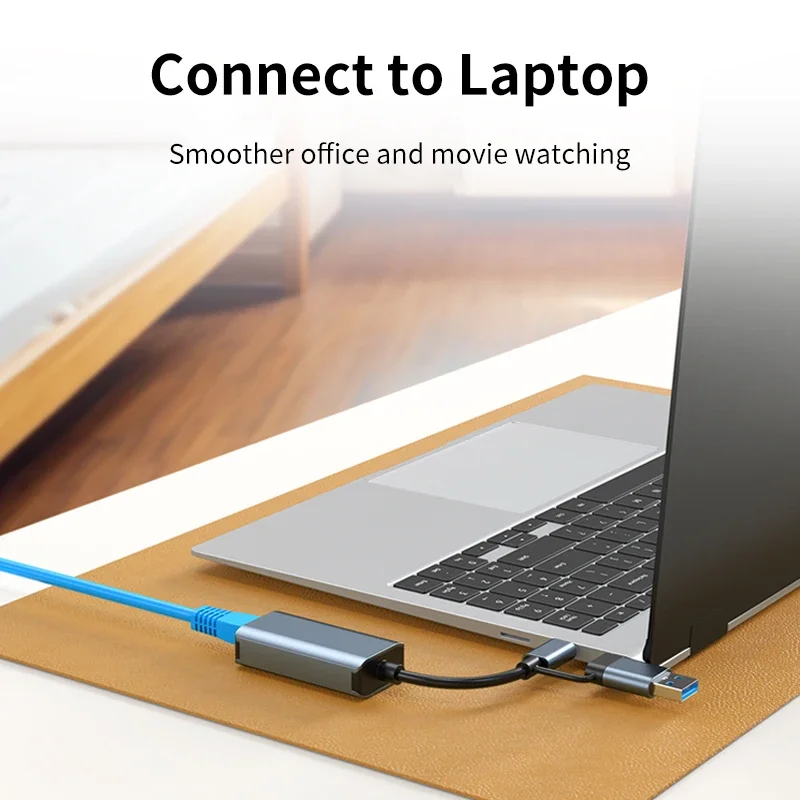 Unnlink 1000Mbps USB 이더넷 어댑터 USB 3.0 유형 C-RJ45 네트워크 카드(Nintendo Switch PC 노트북 TV 박스 인터넷 USB Lan)